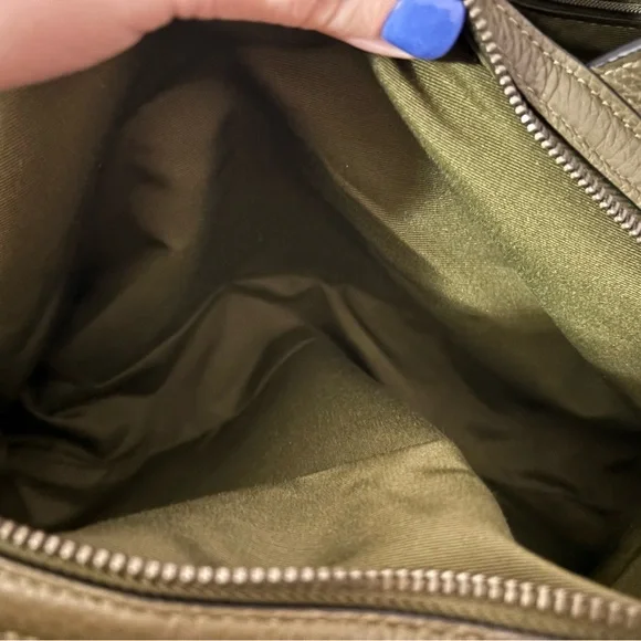 Coach Hallie Olive Green Leather Shoulder Bag - Picture 8 of 10